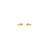 Angel Wing Stud Earrings yellow (14K) front - Popular Jewelry - New York
