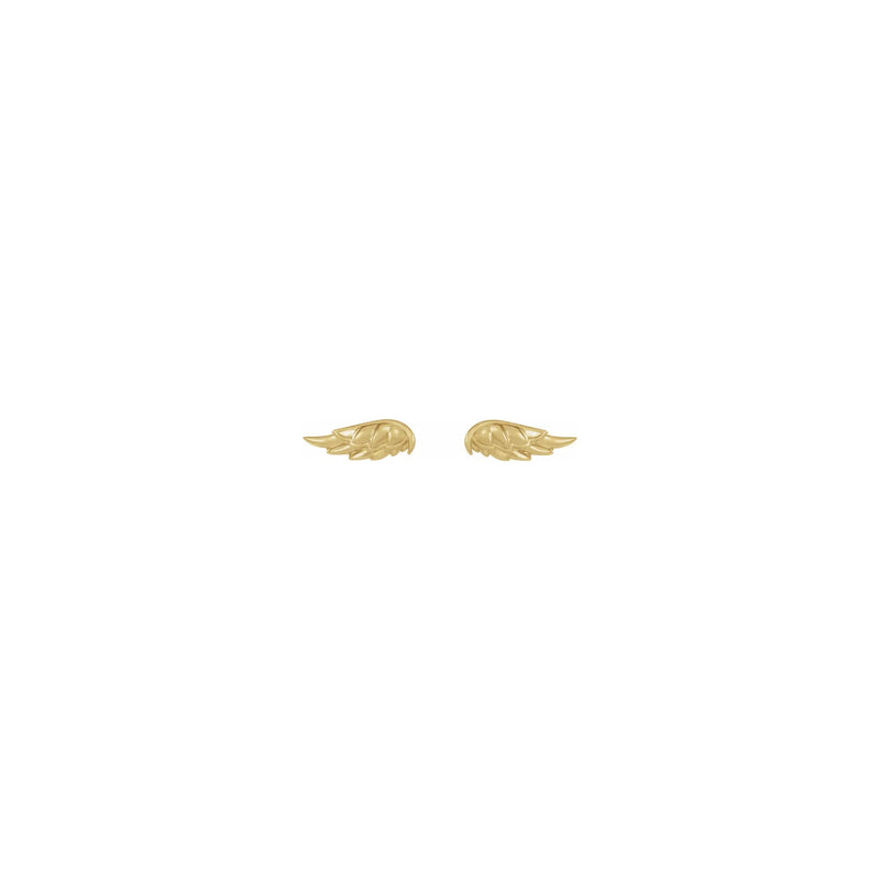 Angel Wing Stud Earrings yellow (14K) front - Popular Jewelry - New York