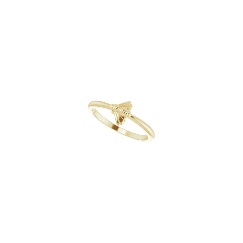 Bee Stackable Ring yellow (14K) diagonal 2 - Popular Jewelry - New York