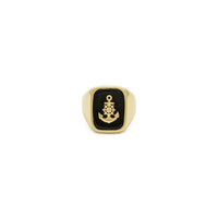 Iswed Onyx Anchor Signet Ring (14K) quddiem - Popular Jewelry - New York