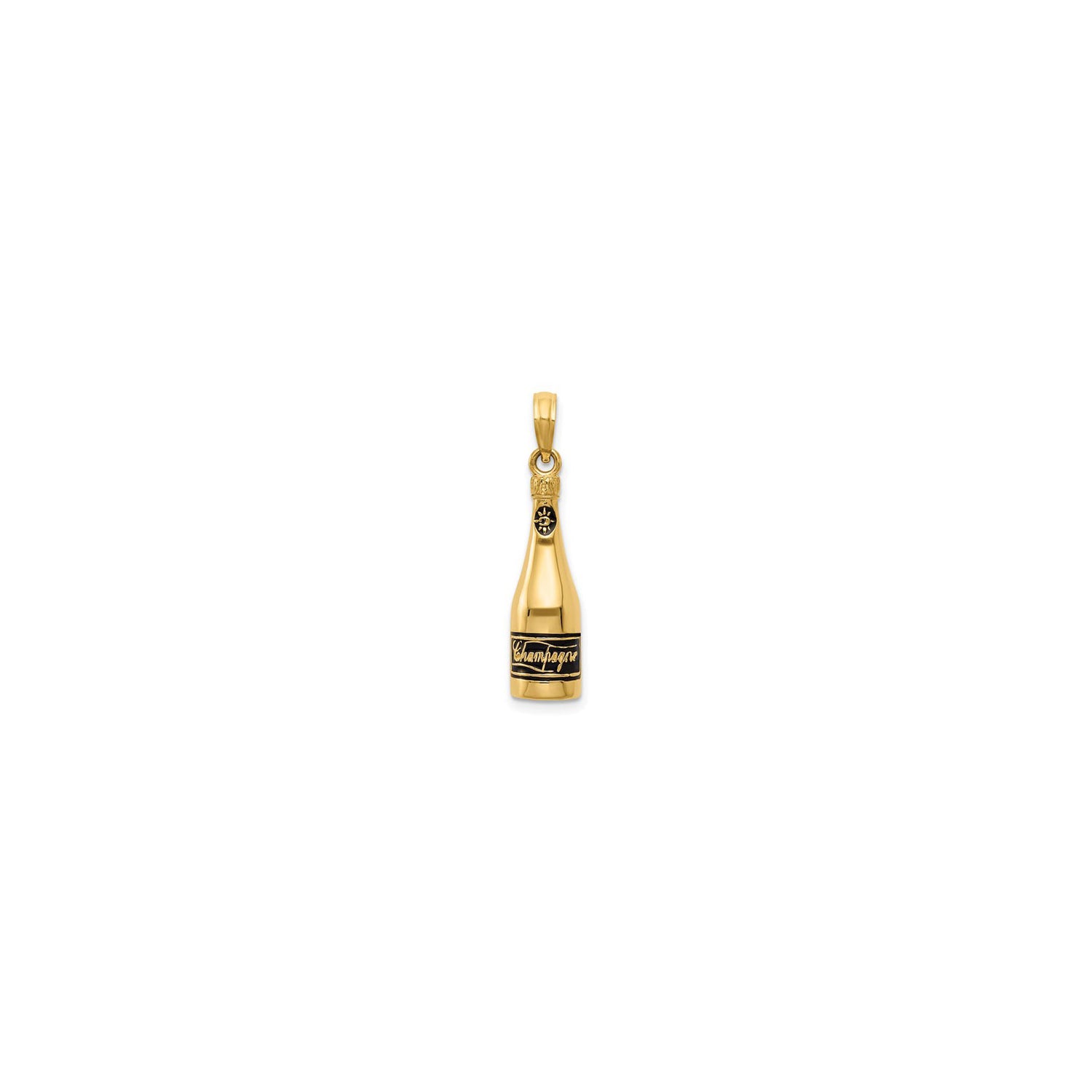 Champagne Bottle Pendant (14K) – Popular J