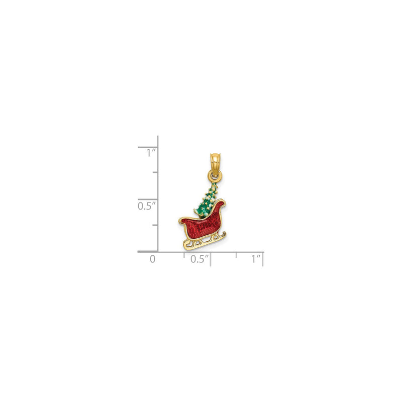 Christmas Sleigh Pendant (14K) scale - Popular Jewelry - New York