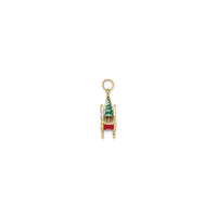 Christmas Sleigh Pendant (14K) side - Popular Jewelry - New York