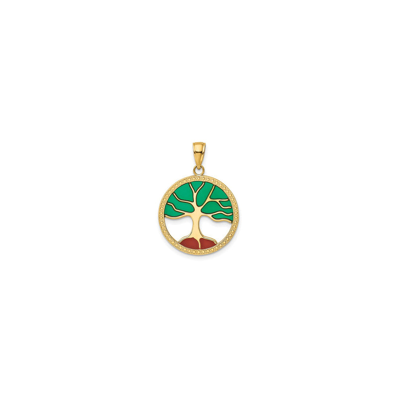Colorful Tree of Life Medallion Pendant (14K) front - Popular Jewelry - New York