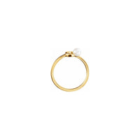 Configuració de l'anell apilable de la perla de la lluna creixent de color groc (14K) - Popular Jewelry - Nova York