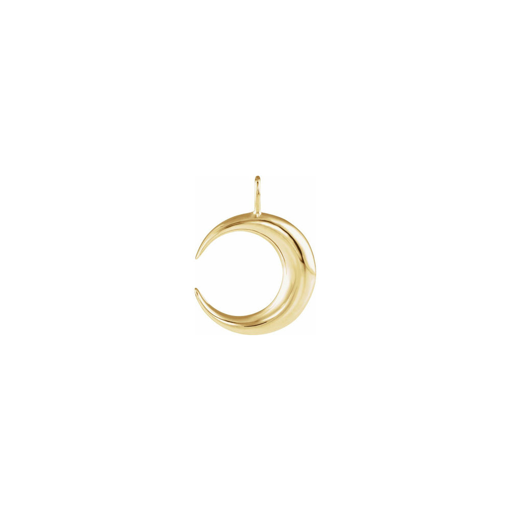 Crescent Moon Pendant yellow (14K) front - Popular Jewelry - New York