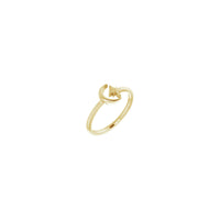 Crescent Moon & North Star Stackable Ring yellow (14K) main- Popular Jewelry - 뉴욕