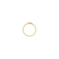 Crescent Moon & North Star Stackable Ring yellow (14K) setting - Popular Jewelry - New York