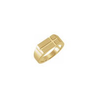 Cross Crusader Signet Ring yellow (14K) diagonal - Popular Jewelry - New York