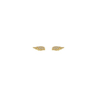 Diamond Accented Angel Wing Stud Earrings yellow (14K) front - Popular Jewelry - New York