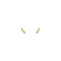 डायमंड एसेन्टेड गव्हाची पाने स्टड कानातले पिवळे (14 के) फ्रंट - Popular Jewelry - न्यूयॉर्क