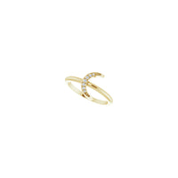 Diamond Crescent Moon Stackable Ring yellow (14K) diagonal - Popular Jewelry - New York