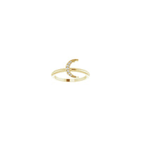Diamond Crescent Moon Stackable Ring (14K) front - Popular Jewelry - New YorkDiamond Crescent Moon Stackable Ring yellow (14K) front - Popular Jewelry - New York