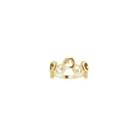 Diamond Honeycomb Stackable Ring kuning (14K) depan - Popular Jewelry - New York