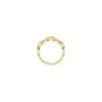 Diamond Honeycomb Stackable Ring yellow (14K) setting view - Popular Jewelry - New York