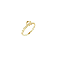 Diamond Honeycomb Stackable Solitaire Ring e verdhë (14K) përpara - Popular Jewelry - Nju Jork
