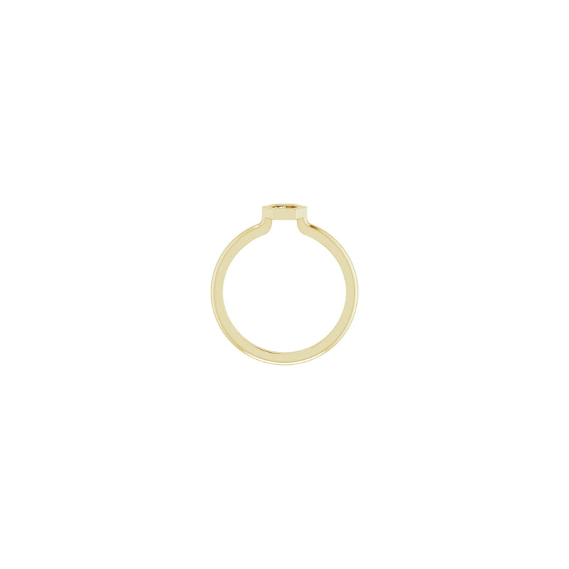 Diamond Honeycomb Stackable Solitaire Ring yellow (14K) setting - Popular Jewelry - New York