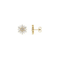 Серьги-пусеты Diamond Iced-Out Snowflake желтые (14К) основной - Popular Jewelry - Нью-Йорк