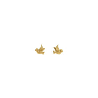 Dove Stud Earrings yellow (14K) front - Popular Jewelry - New York
