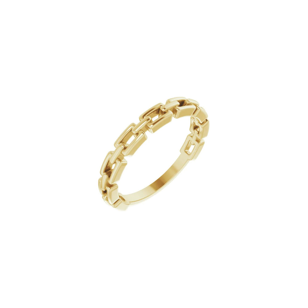 Elongated Cable Link Ring yellow (14K) diagonal - Popular Jewelry - New York