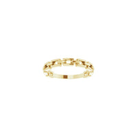 Elongated Cable Link Ring yellow (14K) front - Popular Jewelry - New York