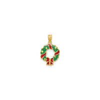 Festive Wreath Pendant (14K) front - Popular Jewelry - New York