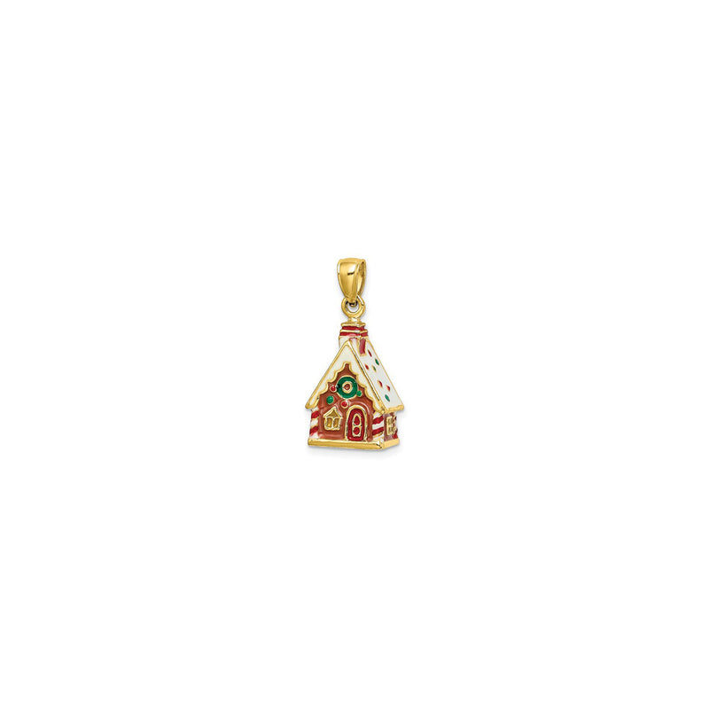 Gingerbread House Pendant (14K) diagonal - Popular Jewelry - New York
