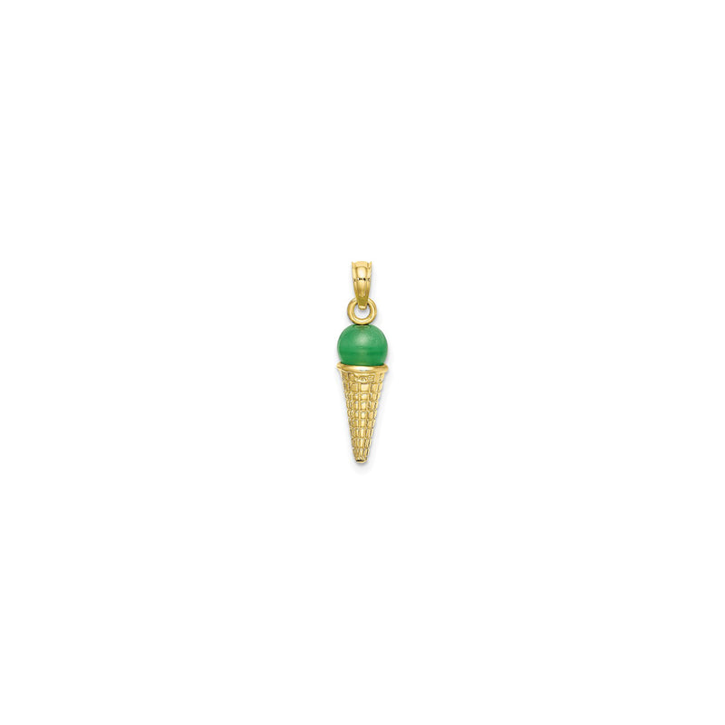 Green Ice Cream Cone Pendant (14K) back - Popular Jewelry - New York