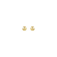 Hexagon Stud Earrings yellow (14K) front - Popular Jewelry - New York