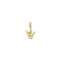 "I Love You" Hand Sign Pendant (14K) front - Popular Jewelry - New York