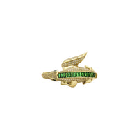 Iced-Out Crocodile Wrap-Around Ring (14K) upper side - Popular Jewelry - New York