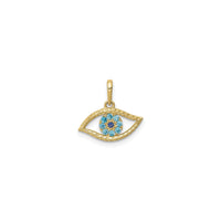 Icy Blue Eye Pendant (14K) front - Popular Jewelry - New York
