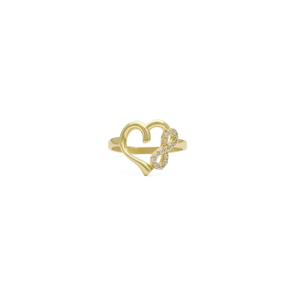 Icy Infinity and Heart Outline Ring (14K) front - Popular Jewelry - New York