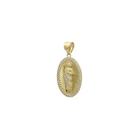 Icy Saint Jude Oval Pendant (14K) side - Popular Jewelry - New York