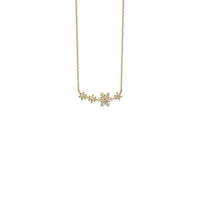 Snowflakes Necklace (14K) front - Popular Jewelry - New York