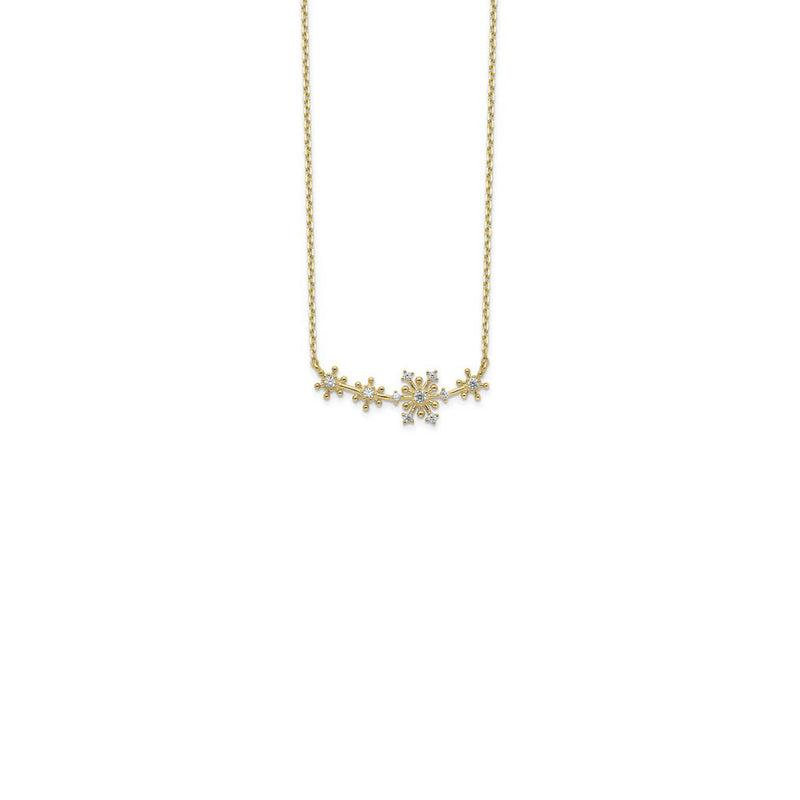 Snowflakes Necklace (14K) front - Popular Jewelry - New York