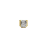 Icy Square Cluster Signet Ring (14K) atubangan - Popular Jewelry - New York