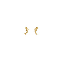 Koi Fish Stud Earrings yellow (14K) front - Popular Jewelry - New York
