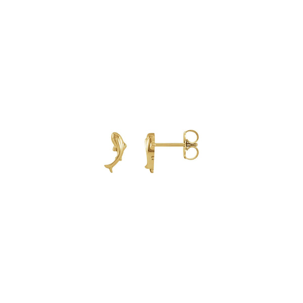 Koi Fish Stud Earrings yellow (14K) main - Popular Jewelry - New York