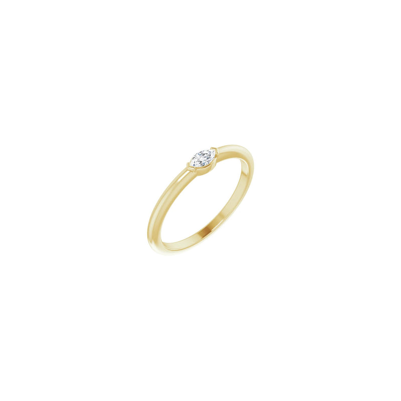 Marquise Diamond Stackable Solitaire Ring yellow (14K) diagonal - Popular Jewelry - New York