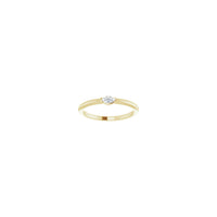 欖尖形鑽石可堆疊單石戒指黃色 (14K) 正面 - Popular Jewelry - 紐約