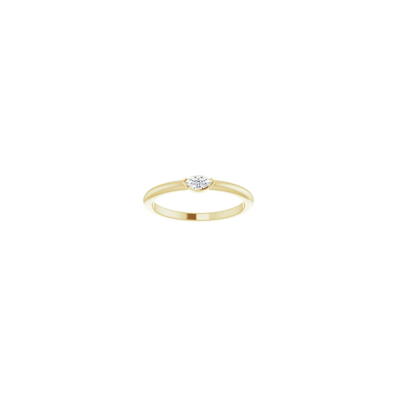 Marquise Diamond Stackable Solitaire Ring yellow (14K) front - Popular Jewelry - New York