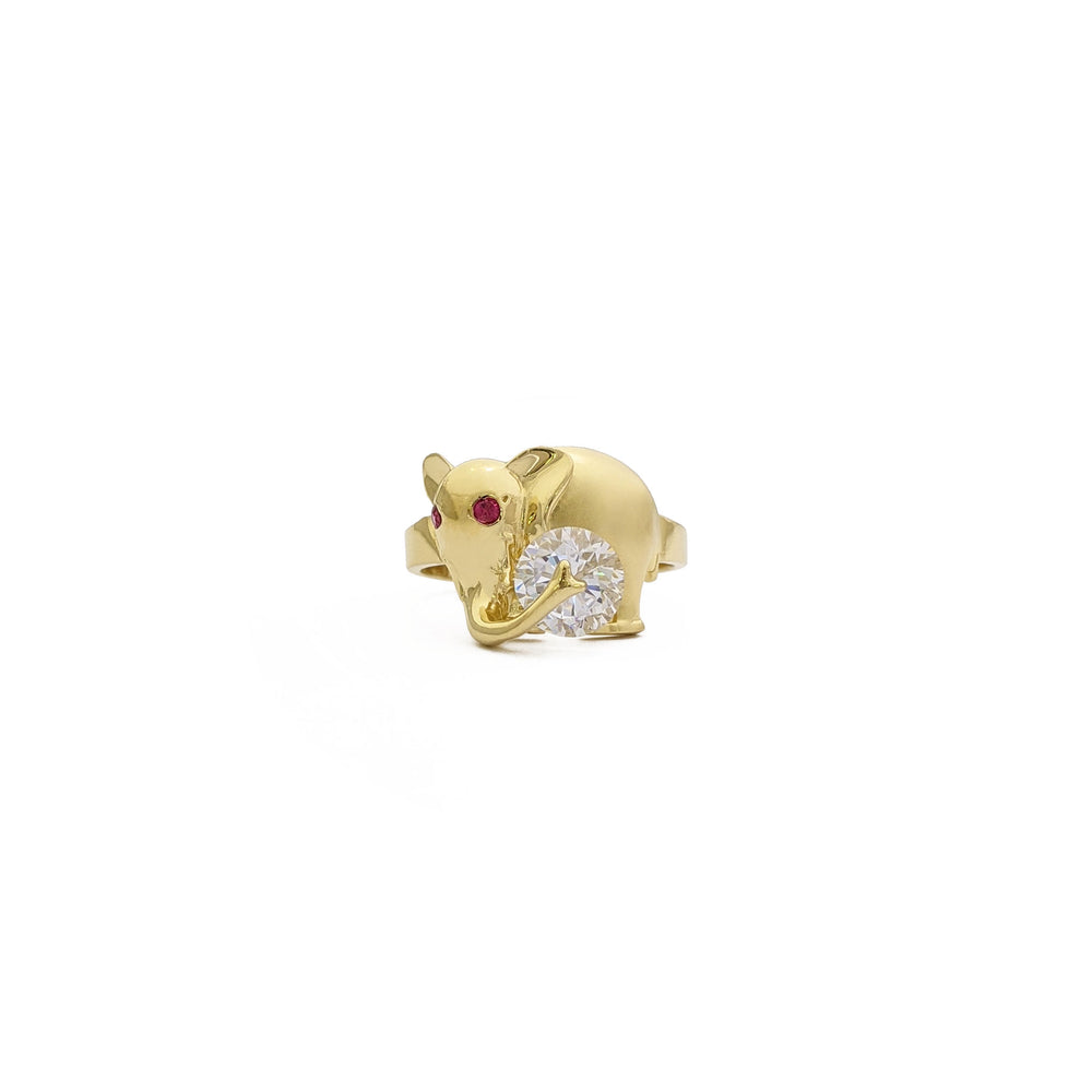 Matte Elephant Ring (14K) front - Popular Jewelry - New York