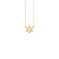 Menorah Star Necklace yellow (14K) front - Popular Jewelry - New York