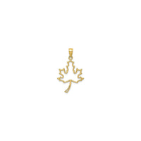 Outlined Maple Leaf Pendant front - Popular Jewelry - New York