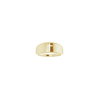 Pierced Cross Ring yellow (14K) front - Popular Jewelry - New York