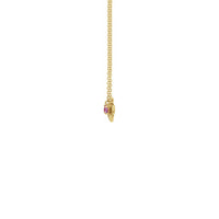 Pink Sapphire Bee Gemstone Charm Necklace yellow (14K) nga kilid - Popular Jewelry - New York