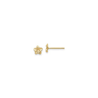 Plumeria Flower Stud Earrings (14K) front - Popular Jewelry - New York