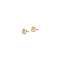Plumeria Flower Stud Earrings (14K) side - Popular Jewelry - New York
