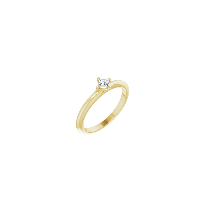 Princess Cut Diamond Stackable Solitaire Ring yellow (14K) main - Popular Jewelry - New York